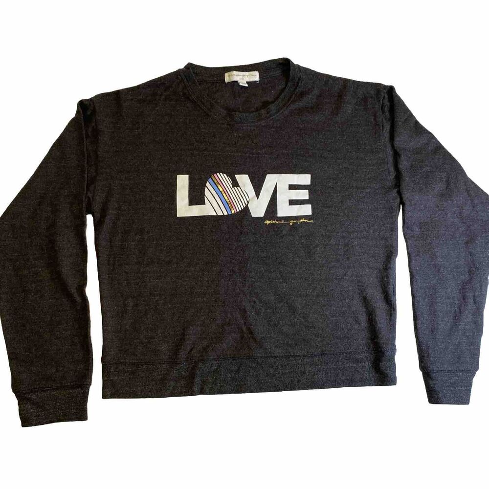 NWOT Spiritual Gangster Savasana Sweatshirt Lg Crewneck Love Spell Out‎ Rainbow